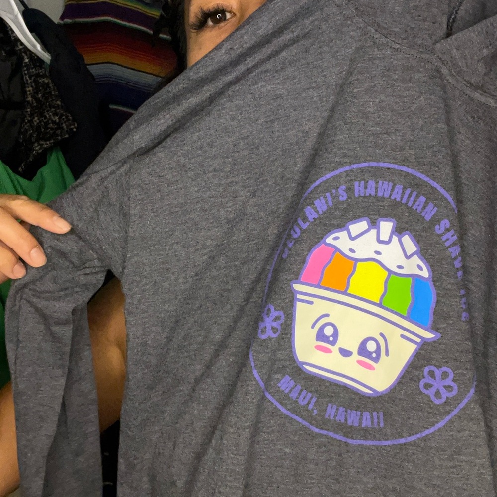 ⭐Ululani’s Hawaiian Shaved Ice Gray Kids Long Sleeve Hoodie